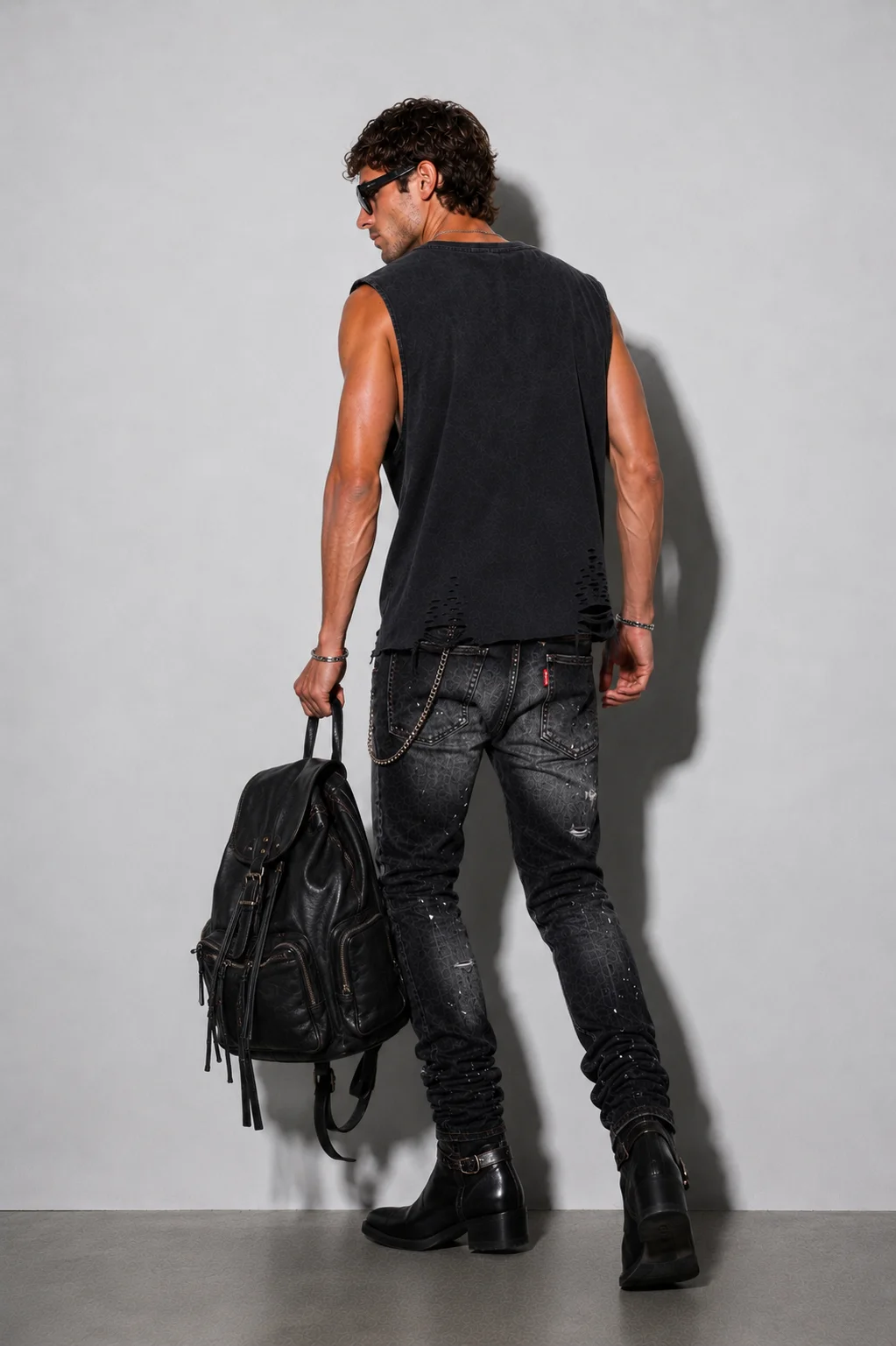 Imperium Raw-Hem Tank Washed Black - immagine 4