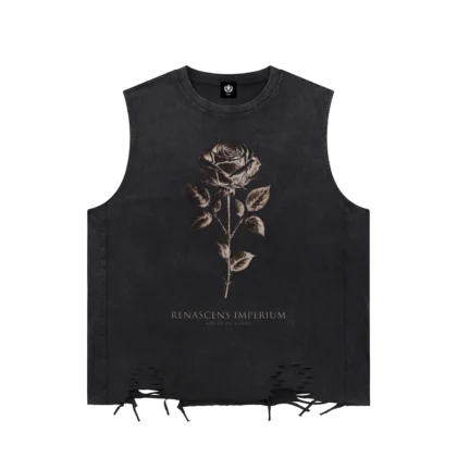 Imperium Raw-Hem Tank Washed Black