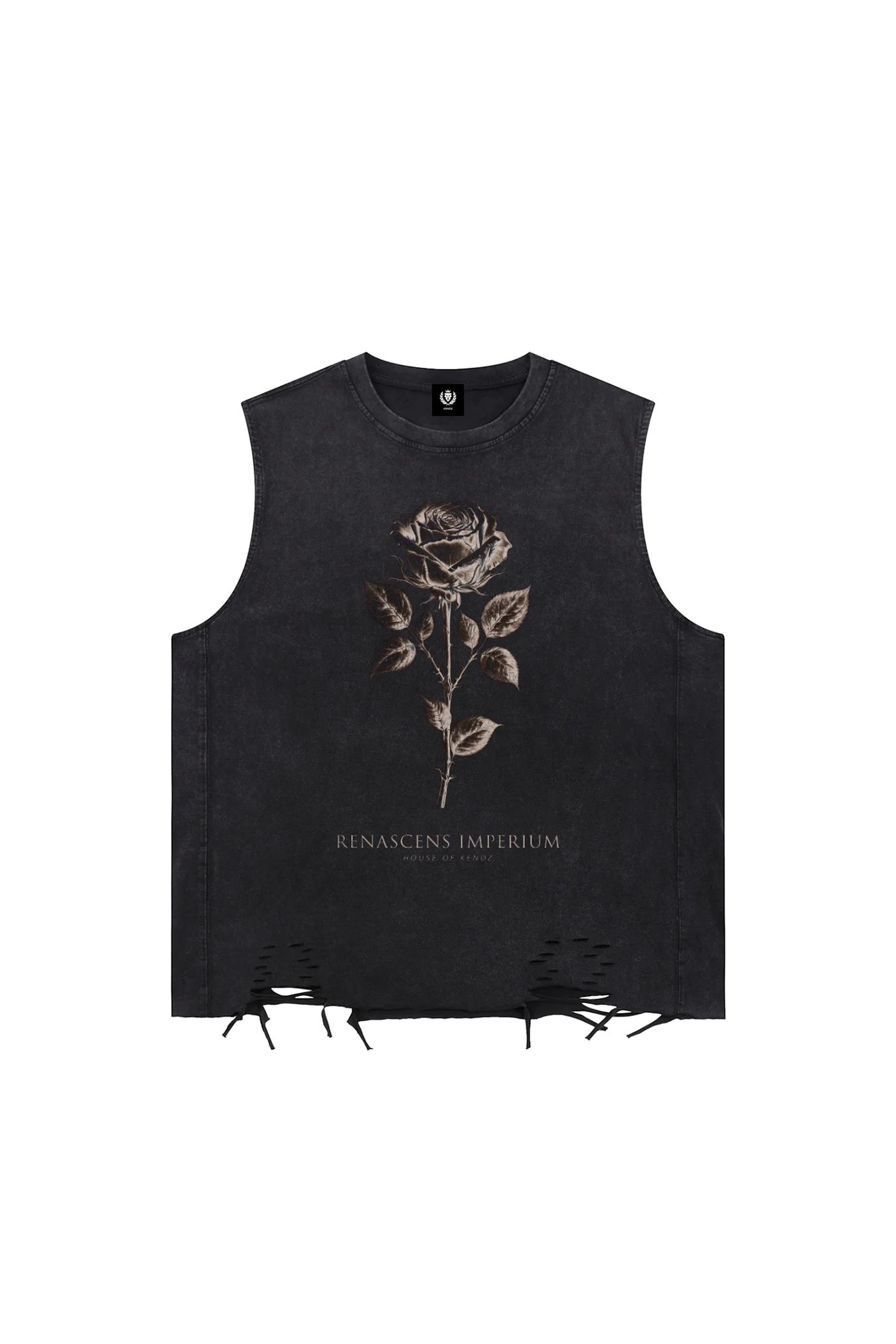 Imperium Raw-Hem Tank Washed Black