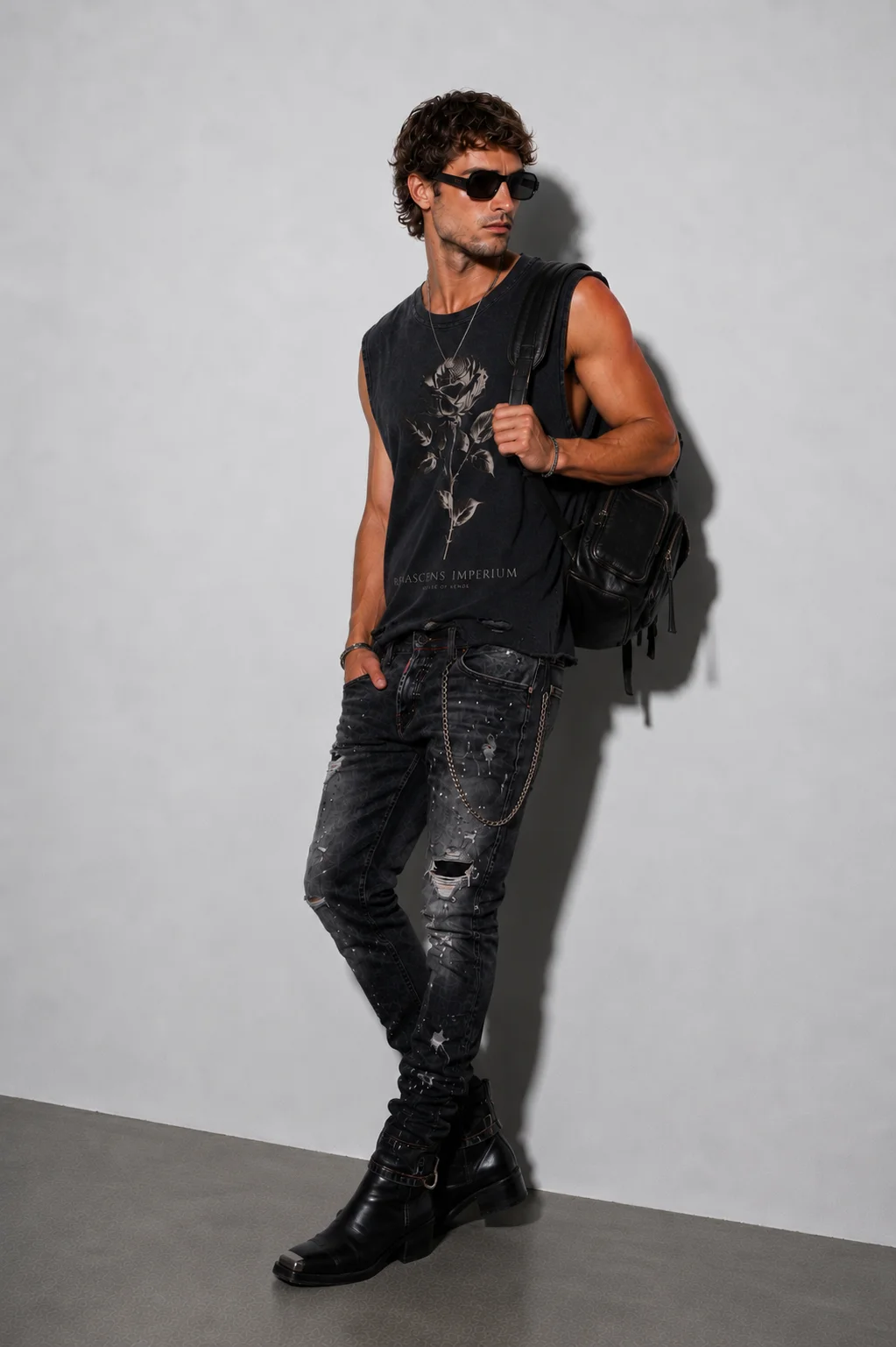 Imperium Raw-Hem Tank Washed Black - immagine 5