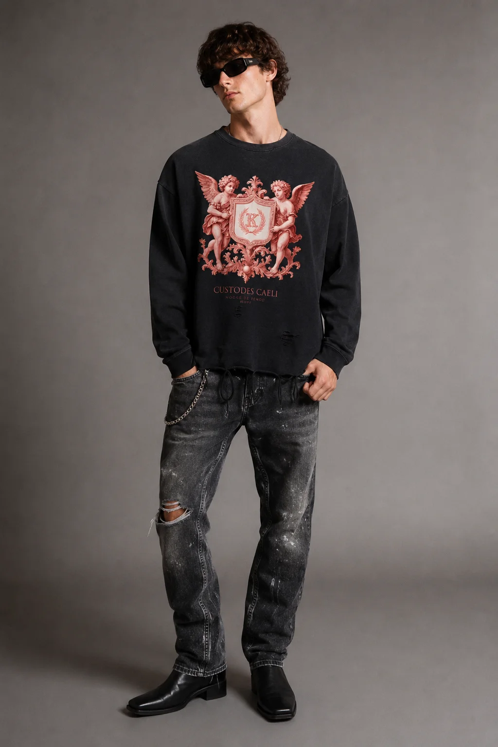 Custodes Caeli Raw-Hem Sweatshirt - immagine 3