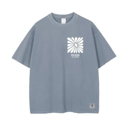 Outlet Flower Washed Tee Blue