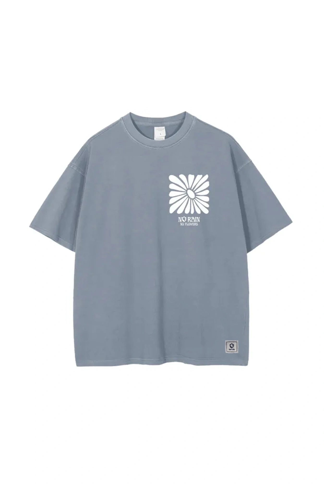 Outlet Flower Washed Tee Blue
