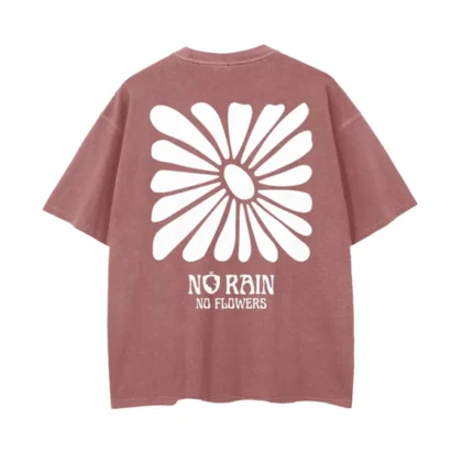 Outlet Flower Washed Tee Red
